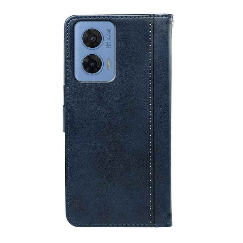 For Motorola G96 5G Case Calf Texture Leather Stand Book Style Phone Cover - Blue