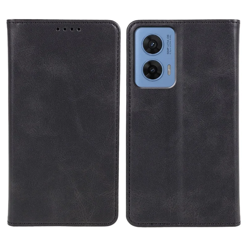 For Motorola G96 5G Case Strong Magnetic PU Leather Phone Cover Calf Texture - Sort