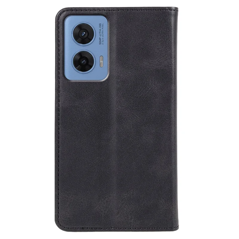 For Motorola G96 5G Case Strong Magnetic PU Leather Phone Cover Calf Texture - Sort