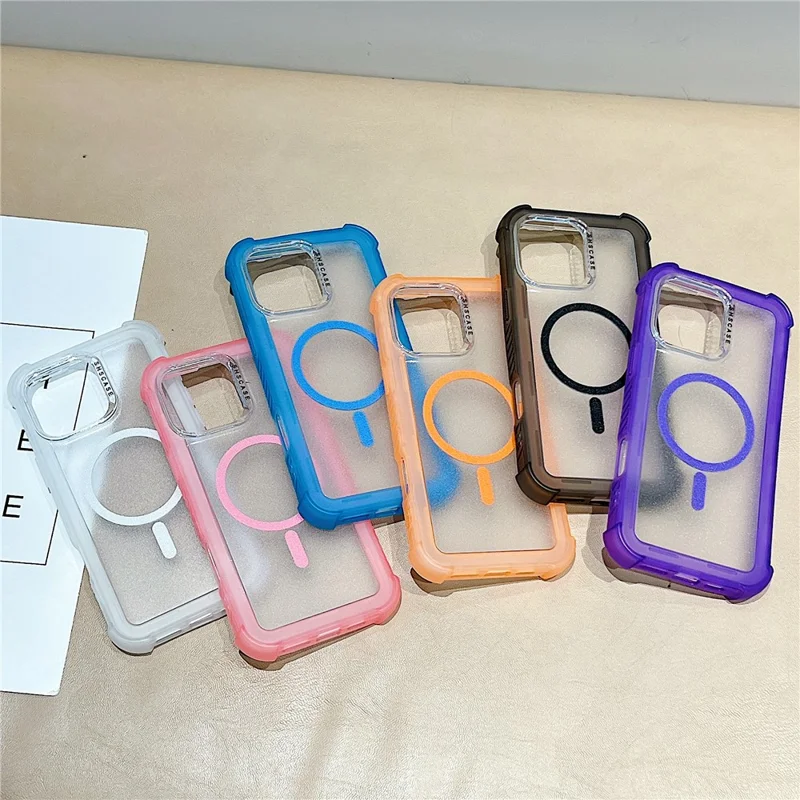 Étui iPhone 16 Pro Compatible avec MagSafe 3 en 1 TPU + PC Antichoc Coque Arrière Mate - Orange