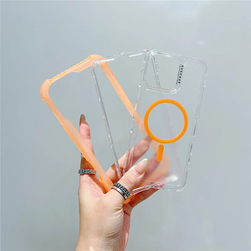 For iPhone 16 Pro Max Case Compatible with MagSafe 3 in 1 TPU + PC Shockproof Matte Phone Back Cover - Orange