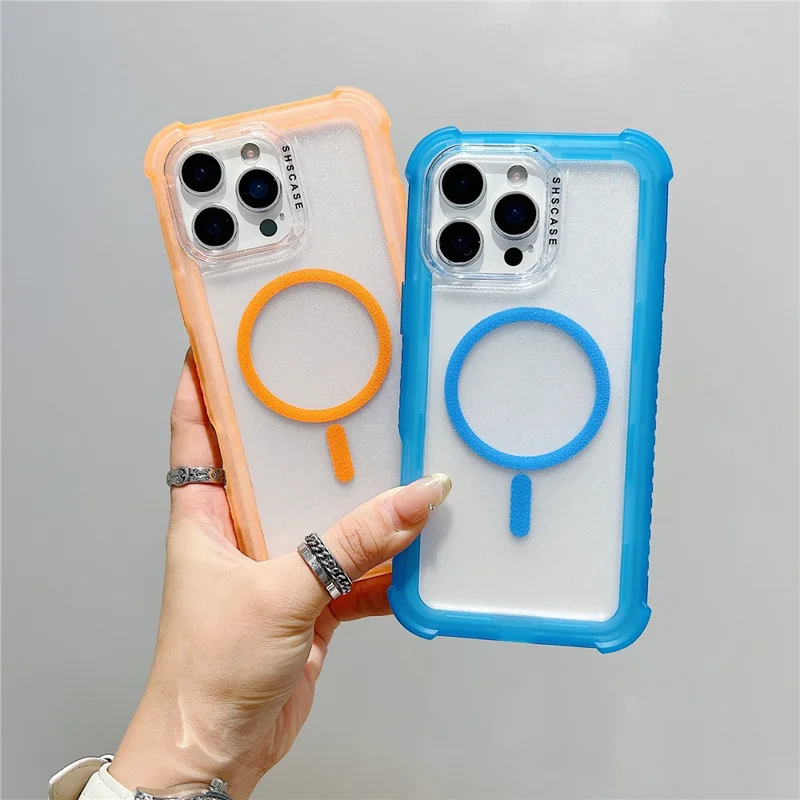 For iPhone 16 Pro Max Case Compatible with MagSafe 3 in 1 TPU + PC Shockproof Matte Phone Back Cover - Orange