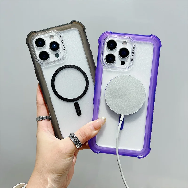 For iPhone 16 Pro Max Case Compatible with MagSafe 3 in 1 TPU + PC Shockproof Matte Phone Back Cover - Orange