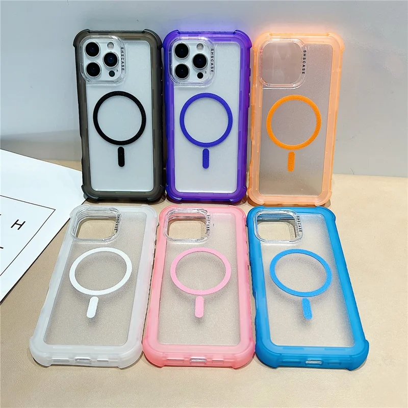 For iPhone 16 Pro Max Case Compatible with MagSafe 3 in 1 TPU + PC Shockproof Matte Phone Back Cover - Orange