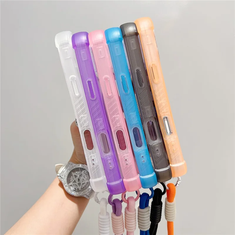For iPhone 16 Pro Case Compatible with MagSafe 3 in 1 TPU + PC Matte Phone Back Cover with Hand Strap - Pink