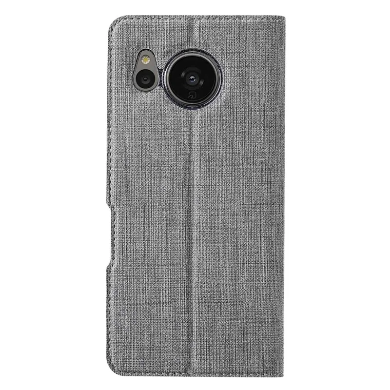 VILI DMX Series PU Leather Phone Case for Sharp Aquos Sense 7, Magnetic Clasp Folio Flip Phone Cover with Stand Card Holder - Grey