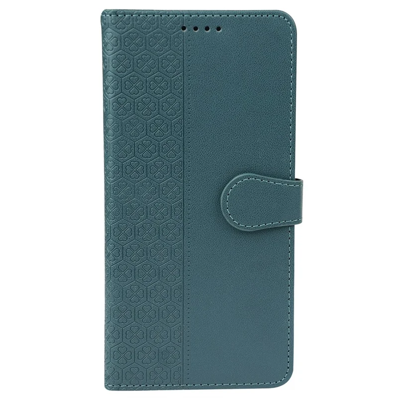 For Samsung Galaxy S26 / S26 Pro Case Magnetic Clasp Four Leaf Clover Leather Phone Cover - Green