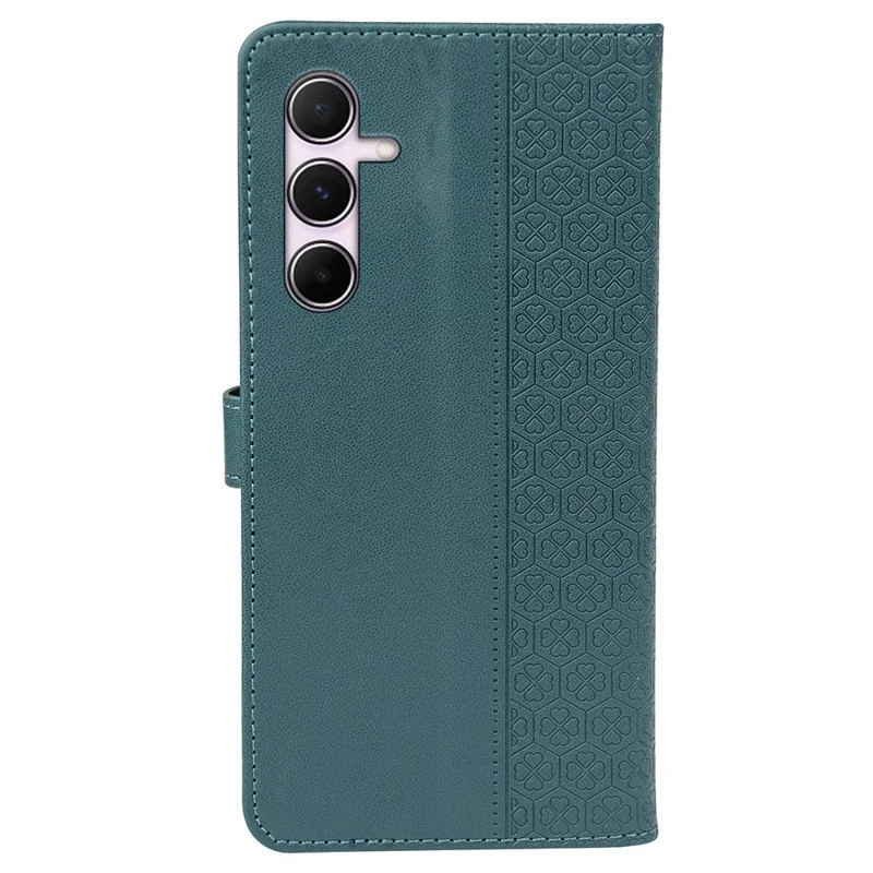 For Samsung Galaxy S26 / S26 Pro Case Magnetic Clasp Four Leaf Clover Leather Phone Cover - Green