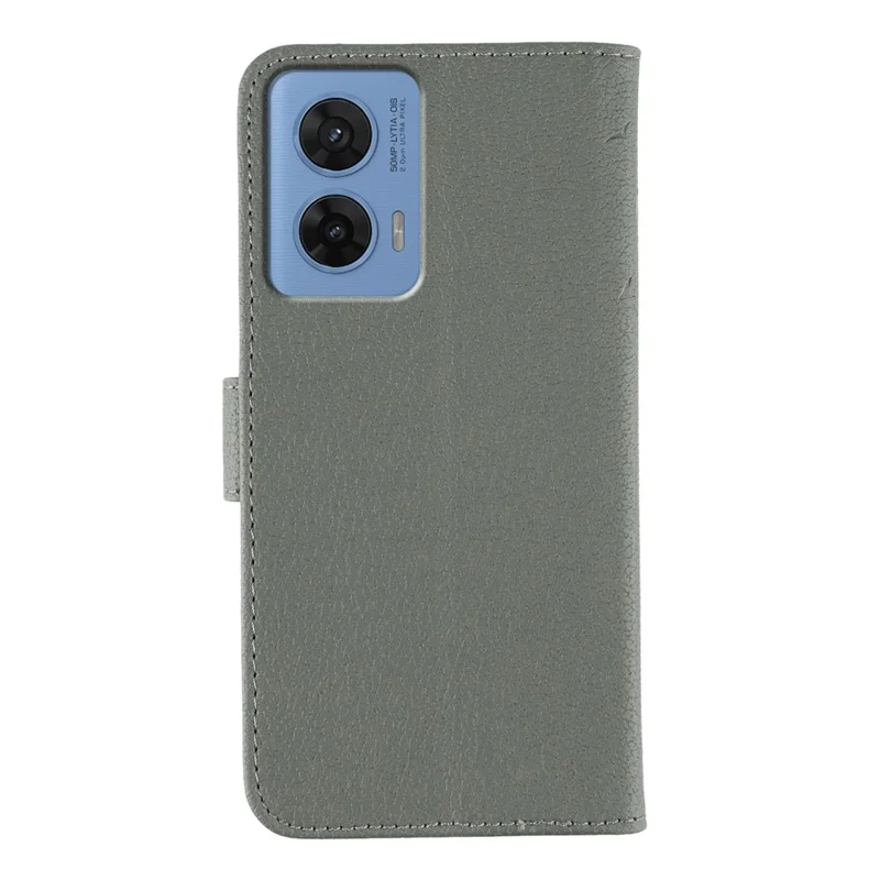 Custodia Motorola G96 5G Feather Imprint PU Leather Wallet Phone Cover - Grigio