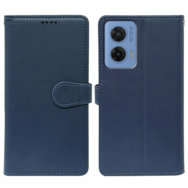 Til Motorola G96 5G hylse med 9 kortpladser i standhylster af PU-læder - Blå