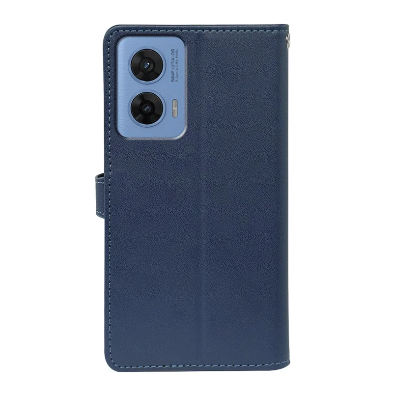 Til Motorola G96 5G hylse med 9 kortpladser i standhylster af PU-læder - Blå