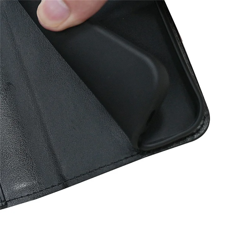 For Motorola G96 5G Etui med stand, kortplads og wallet i læder - Sort