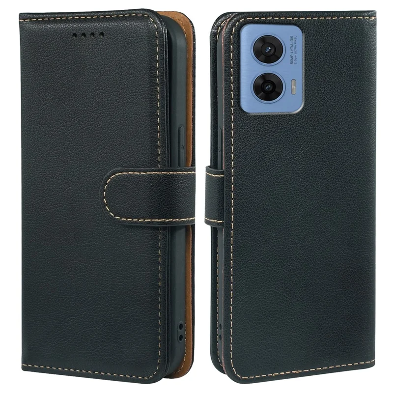 Per Motorola G96 5G Custodia RFID Blocking Portafoglio Texture Litchi Pelle Custodia Telefonica Chiusura Magnetica - Nero