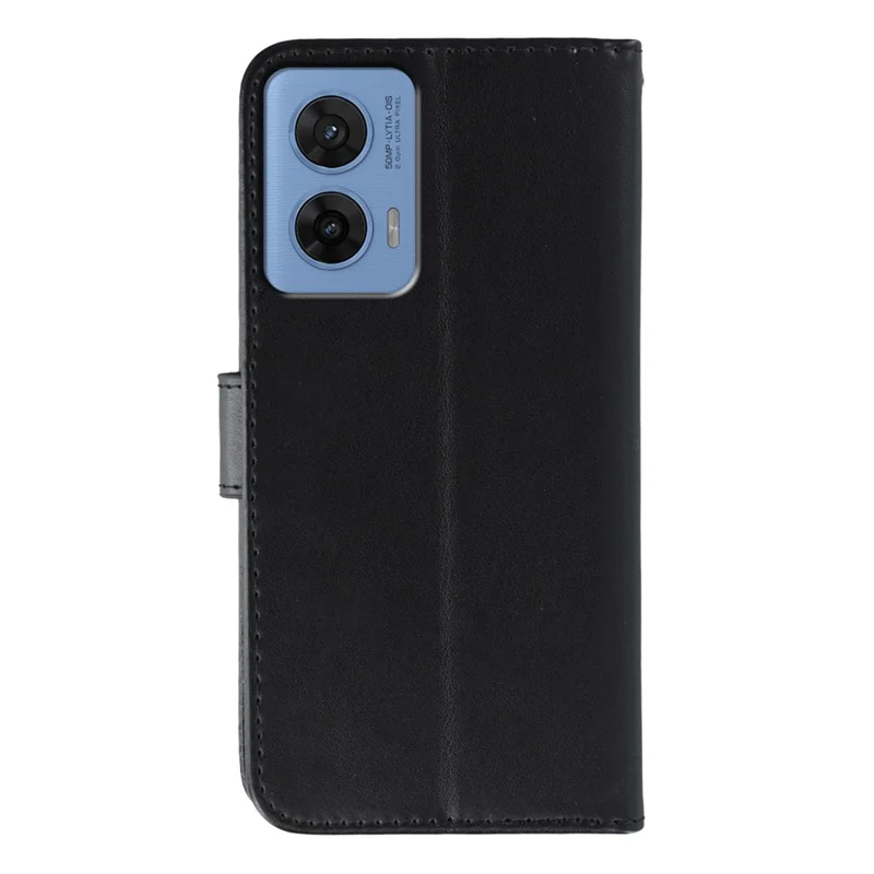 For Motorola G96 5G Case PU Leather Flip Wallet Phone Cover with Strap - Zwart