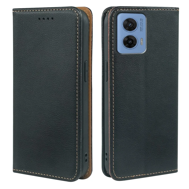 For Motorola G96 5G Case Wallet RFID Blocking Leather Phone Cover Strong Magnetic Closure - Black
