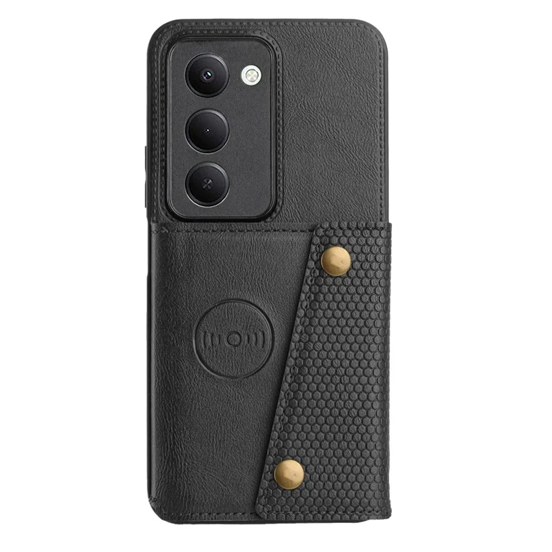 Cover per Xiaomi Redmi 15 5G (EU) (171mm) con Slot per Schede Supporto Pieghevole Pelle + TPU - Nero