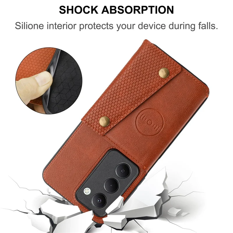 Cover per Xiaomi Redmi 15 5G (EU) (171mm) con Slot per Schede Supporto Pieghevole Pelle + TPU - Nero