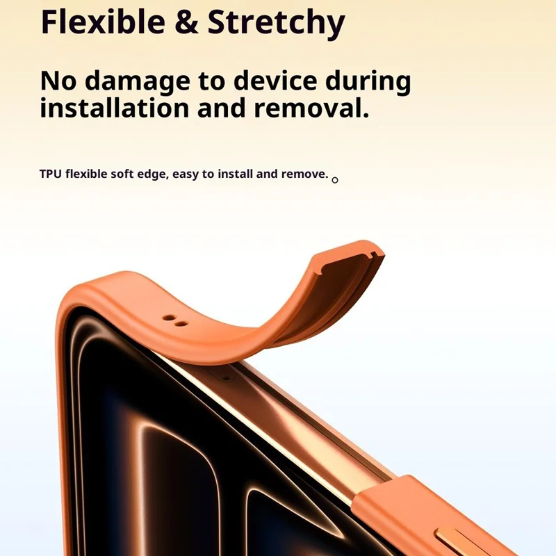 Étui pour iPhone 17 Pro Max Compatible avec MagSafe Motif Vague TPU Acrylique Coque de Téléphone avec Film en Verre Trempé - Orange