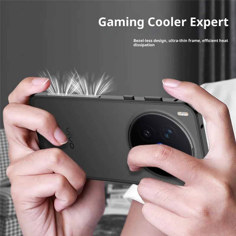 Vivo X300 Pro 5G Stoßstangenhülle Metallrahmen Wärmeableitung Abdeckung - Schwarz