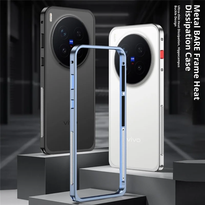 Vivo X300 Pro 5G Stoßstangenhülle Metallrahmen Wärmeableitung Abdeckung - Schwarz
