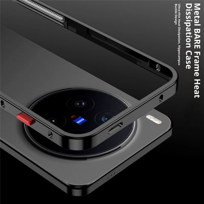 Vivo X300 Pro 5G Stoßstangenhülle Metallrahmen Wärmeableitung Abdeckung - Schwarz