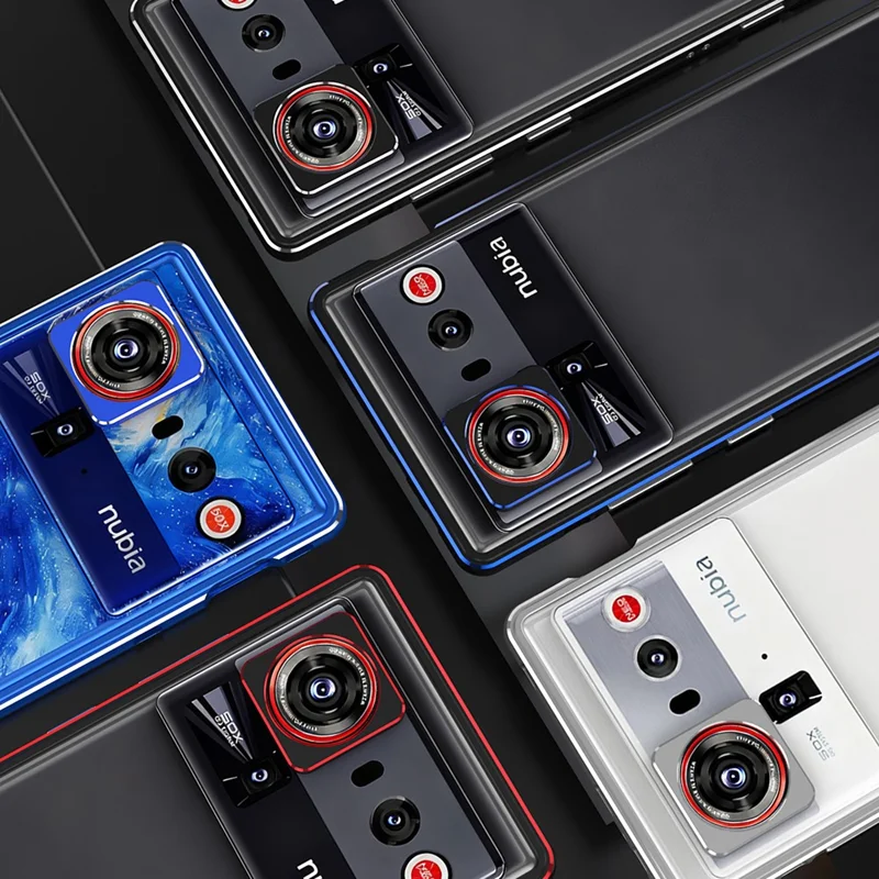 For ZTE nubia Z80 Ultra 5G Bumper Case Metal Frame Phone Cover with Camera Lens Guard - Black / Red