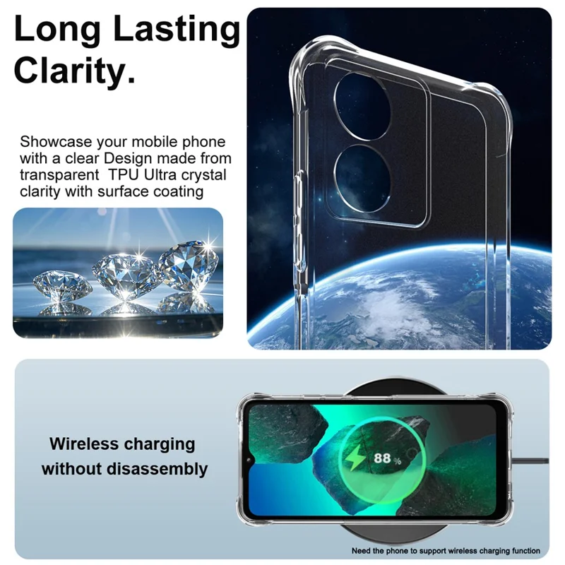 IMAK Clear Case for HMD Key 4G / Aura 2 / Arc 4G Airbag Shockproof Protection TPU Phone Cover
