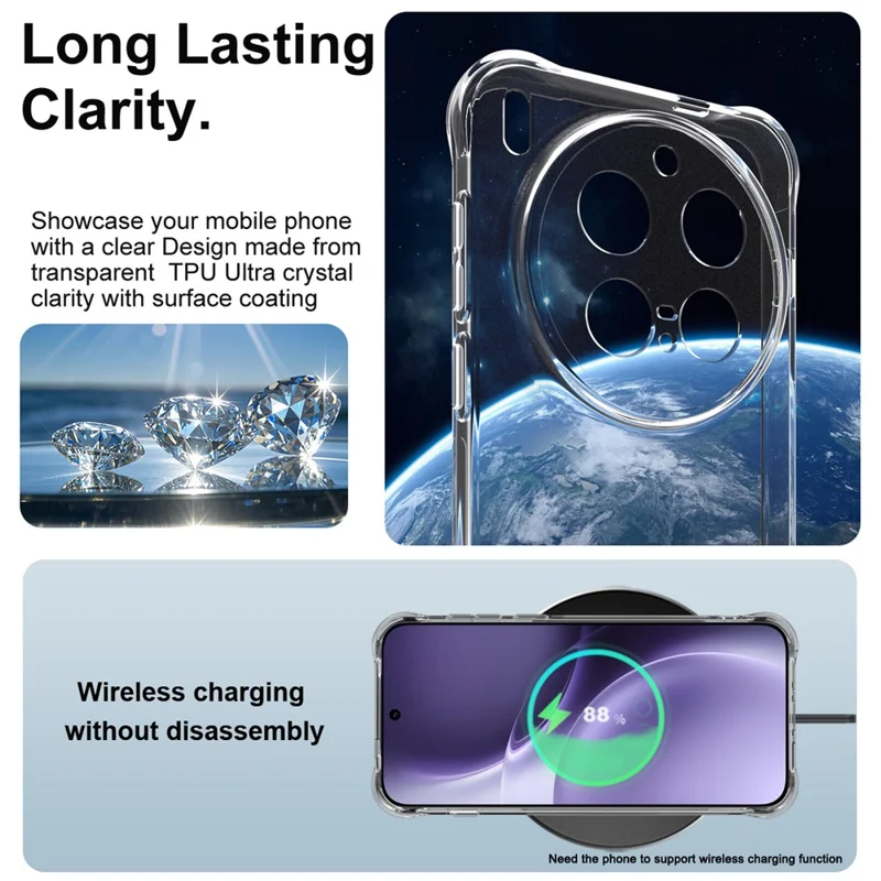 IMAK Para Caso vivo X300 Pro 5G Capa de Telefone TPU Proteção Airbag à Prova de Choque