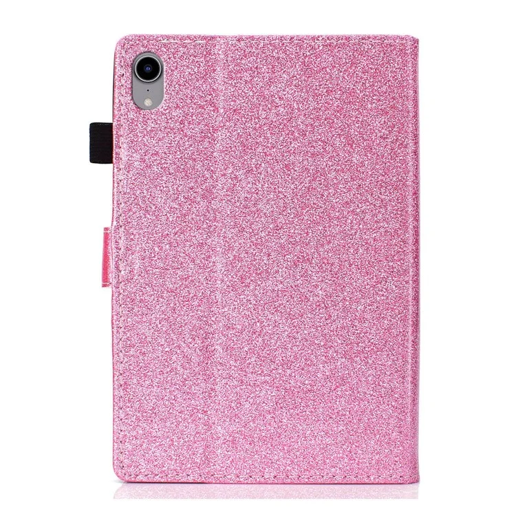 Per iPad 10.9 (2022) Glitter Powder PU Leather Tablet Case Auto Wake / Sleep Anti-scratch Cover with Stand Card Holder - Rosa