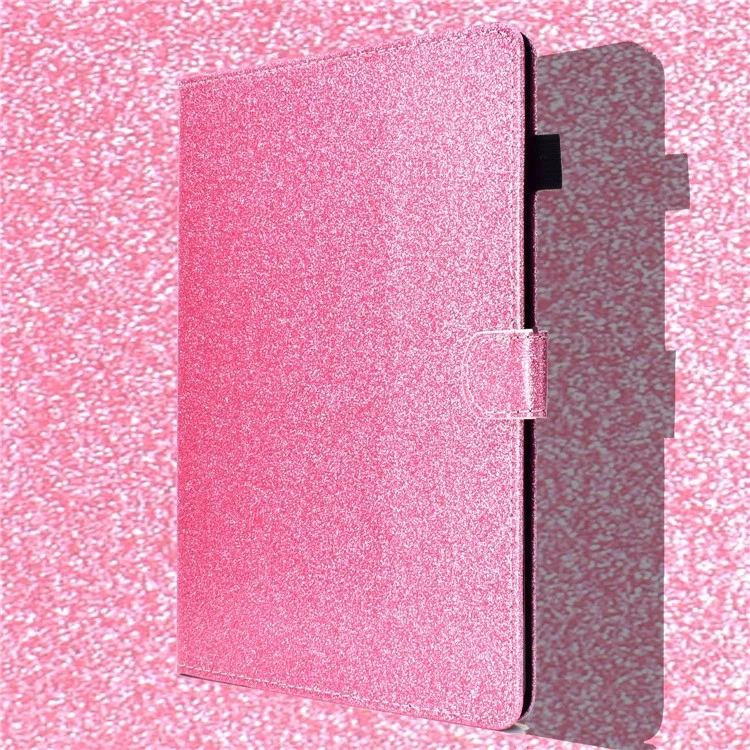 Per iPad 10.9 (2022) Glitter Powder PU Leather Tablet Case Auto Wake / Sleep Anti-scratch Cover with Stand Card Holder - Rosa