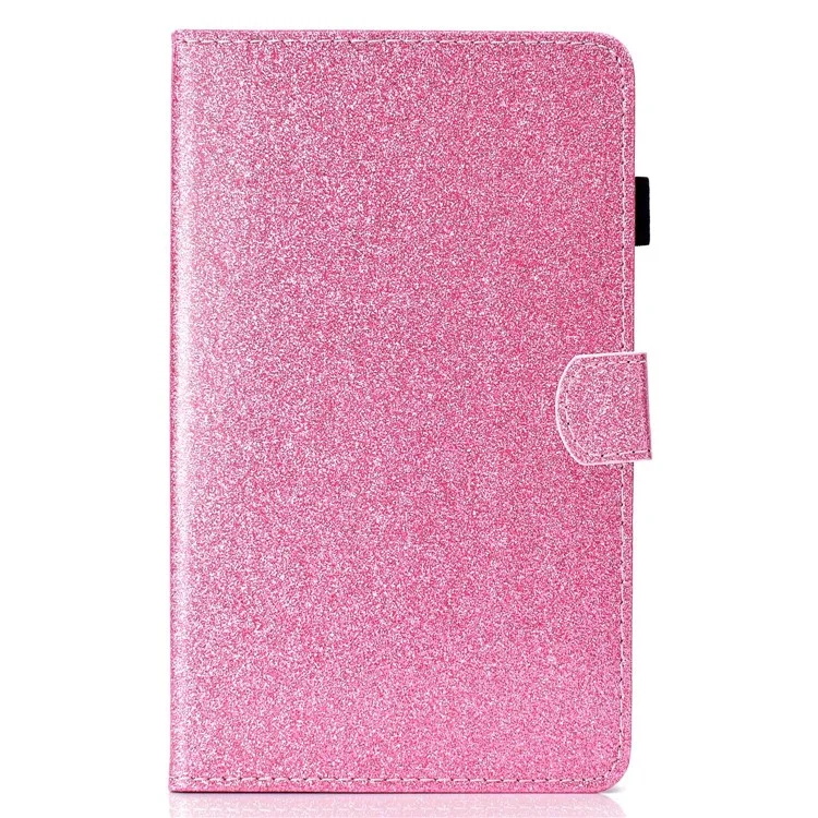 Per iPad 10.9 (2022) Glitter Powder PU Leather Tablet Case Auto Wake / Sleep Anti-scratch Cover with Stand Card Holder - Rosa