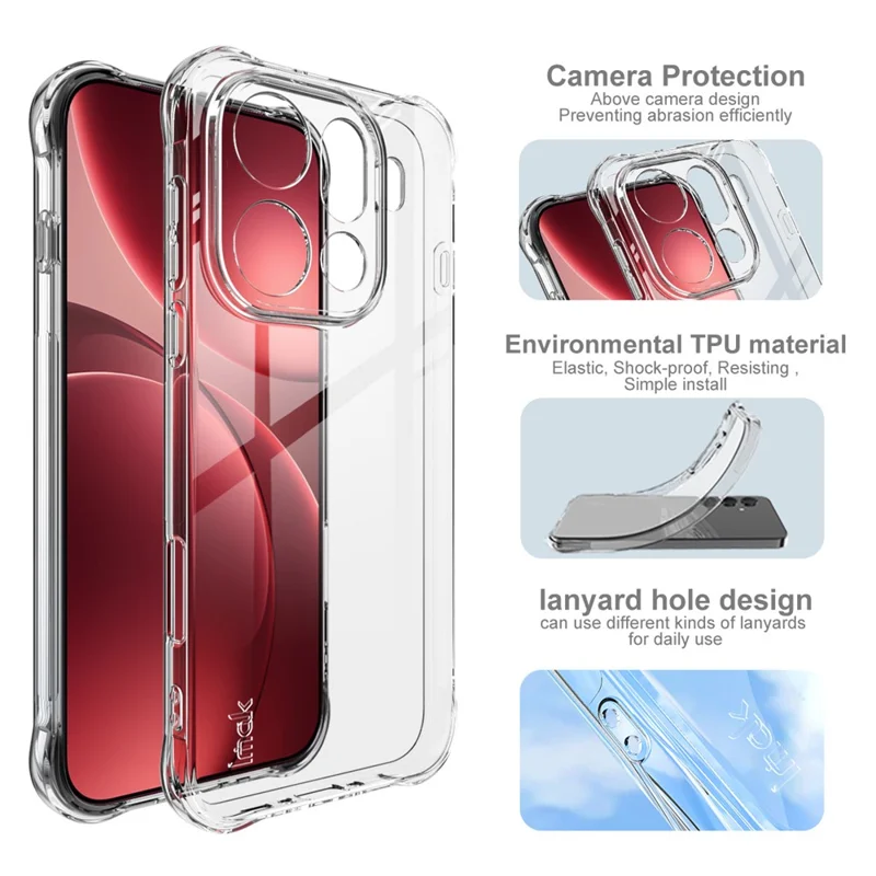 IMAK voor Oppo Find X9 Pro 5G hoesje TPU telefoonhoes Airbag schokbestendige bescherming