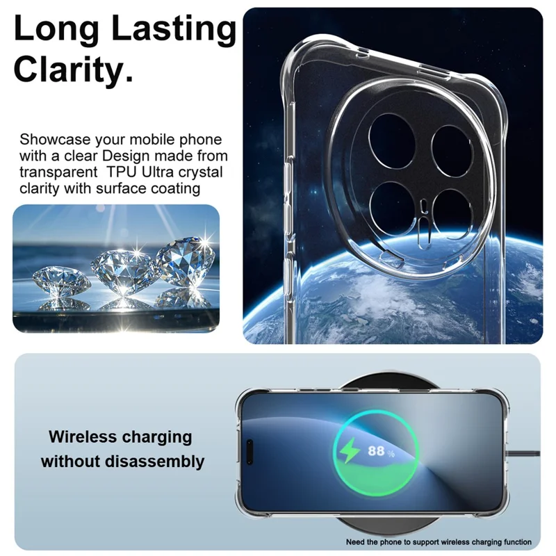 IMAK til Honor Magic8 Pro 5G TPU-håndkaseskærm med luftkammer stødfast beskyttelse