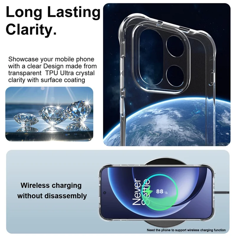 IMAK voor OnePlus 15 5G hoesje TPU telefoonhoes Airbag schokbestendige bescherming