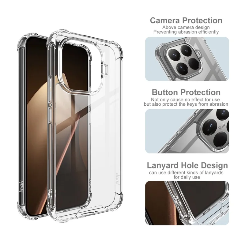 IMAK voor Xiaomi 15T Pro hoesje PC + TPU Stootvaste transparante telefoonhoes