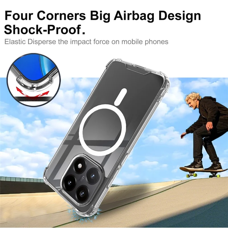 IMAK Obudowa na Xiaomi 15T Kompatybilna z MagSafe, Odporna na Uderzenia, Przezroczysta Obudowa PC TPU