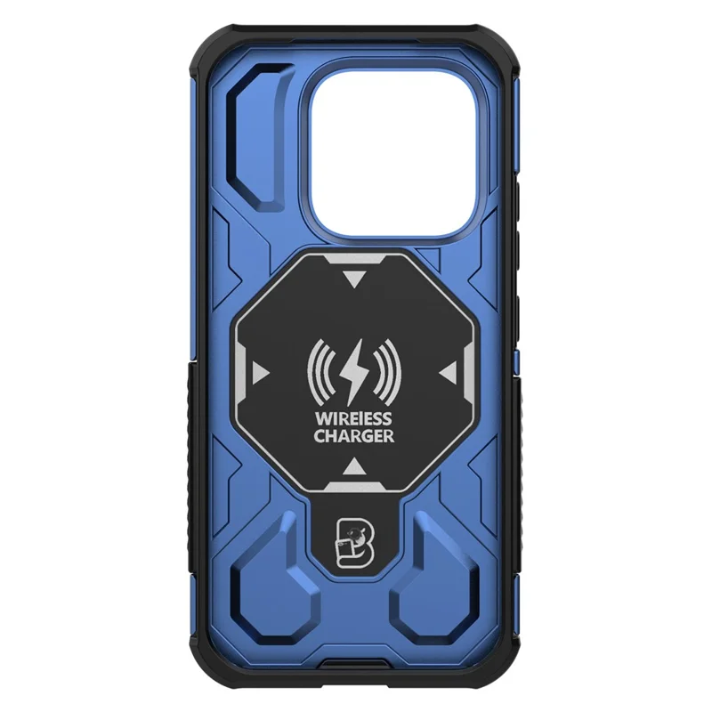 For Xiaomi 17 Magnetic Case Rotating Metal Kickstand Shockproof PC + TPU Phone Back Cover - Dark Blue