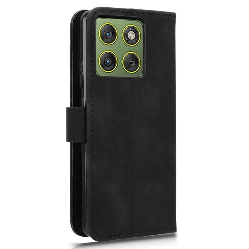 Pour Motorola Edge 70 5G Étui en cuir Peau Sensation Anti-chute Portefeuille Flip Housse de téléphone - Noir