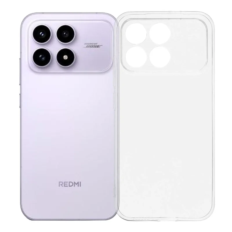Capa Traseira para Xiaomi Redmi K90 5G Ultra Fina Flexível TPU Transparente para Celular