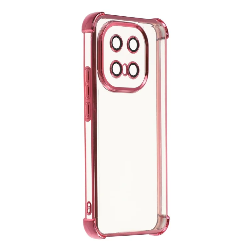 For vivo iQOO 15 5G Case Reinforced Corners TPU Clear Back Cover - Pink