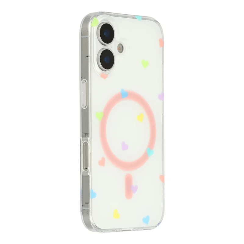 For iPhone 17 Case Little Heart Pattern TPU + PC Protective Phone Cover Compatible with MagSafe - Multi-color