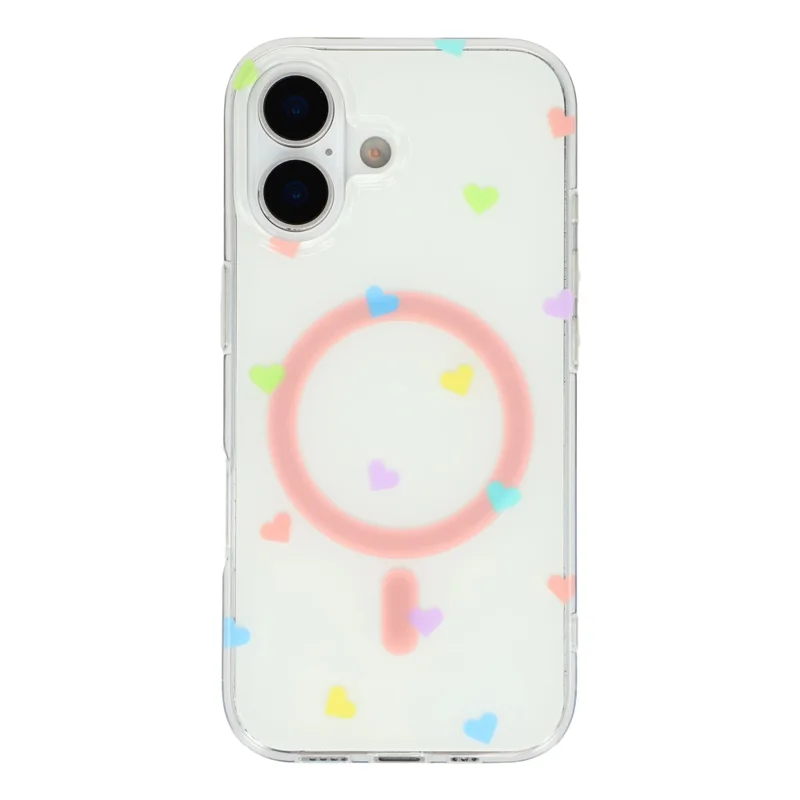 For iPhone 17 Case Little Heart Pattern TPU + PC Protective Phone Cover Compatible with MagSafe - Multi-color