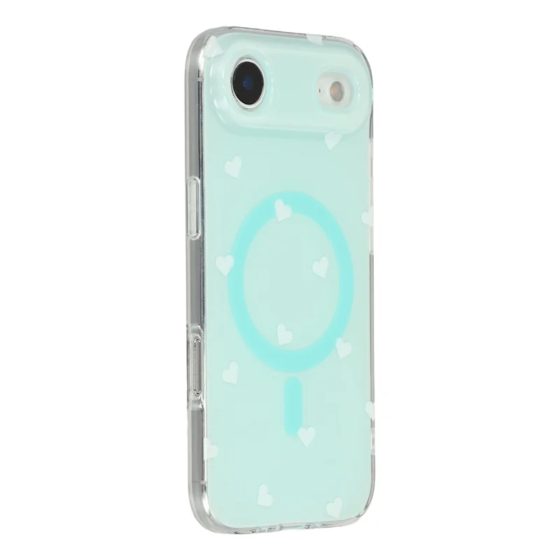 For iPhone Air Case Little Heart Pattern TPU + PC Protective Phone Cover Compatible with MagSafe - Blue