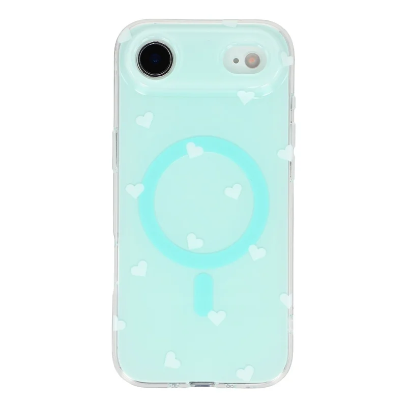 For iPhone Air Case Little Heart Pattern TPU + PC Protective Phone Cover Compatible with MagSafe - Blue
