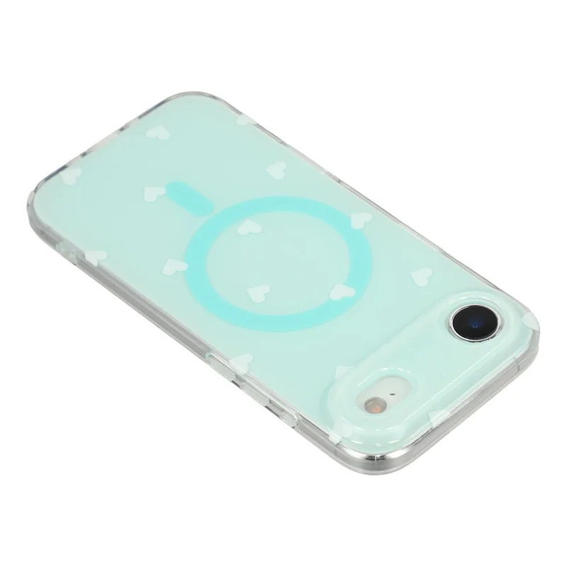 For iPhone Air Case Little Heart Pattern TPU + PC Protective Phone Cover Compatible with MagSafe - Blue
