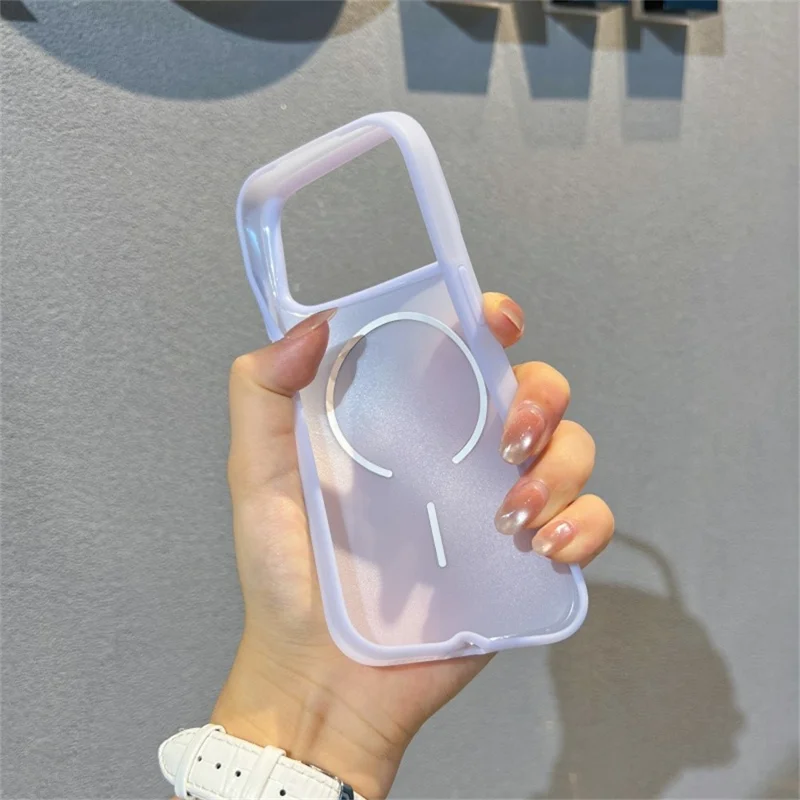 Capa para iPhone 17 Pro Max Compatível com MagSafe Silicone Líquido Transparente de Gelo + Capa de Telefone PC - Rosa