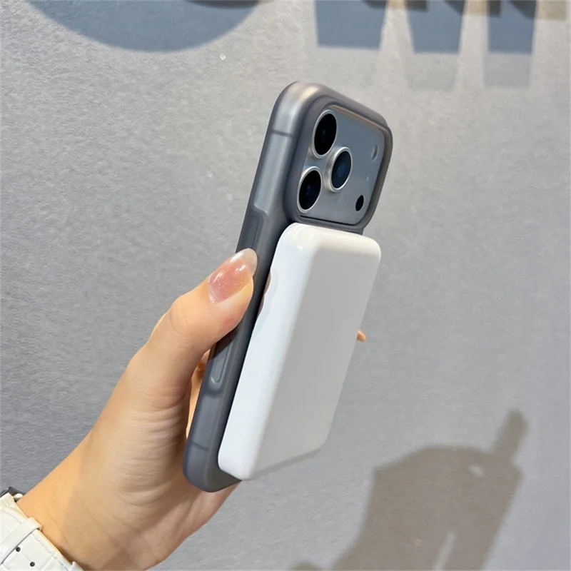 Capa para iPhone 17 Pro Max Compatível com MagSafe Silicone Líquido Transparente de Gelo + Capa de Telefone PC - Rosa