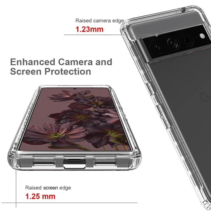 For Google Pixel 7 Pro 5G Stylish Gradient Color Soft TPU + Hard PC Case Crystal Clear Anti-drop Phone Cover - Gradient Red