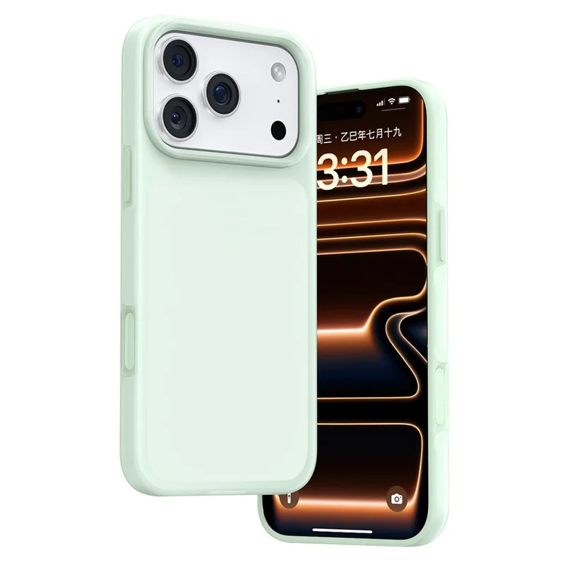 Custodia iPhone 17 Pro Max Dissipazione del Calore Liquido Trasparente in Silicone + Custodia per Telefono in PC - Verde