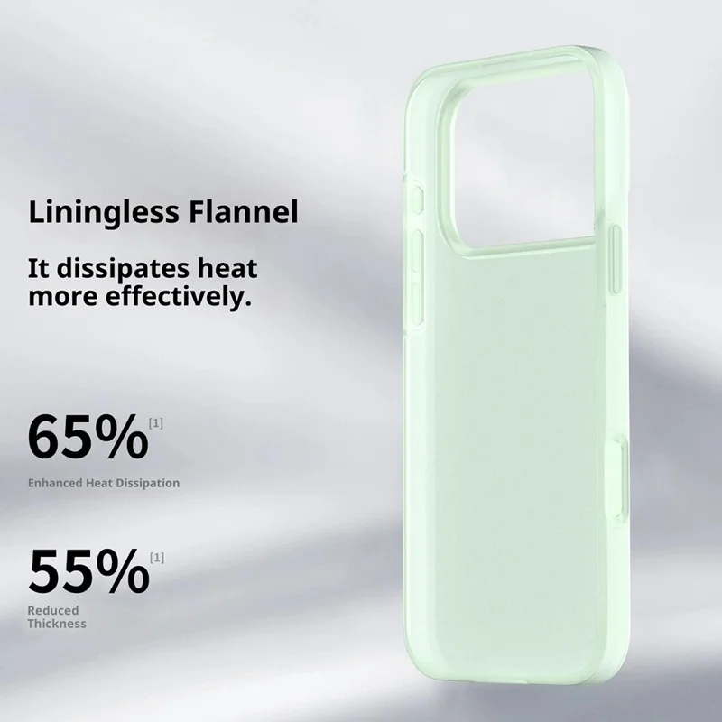 Custodia iPhone 17 Pro Max Dissipazione del Calore Liquido Trasparente in Silicone + Custodia per Telefono in PC - Verde